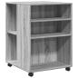 Preview: Beistelltisch mit Rollen Grau Sonoma 55x60x78 cm Holzwerkstoff