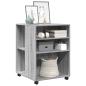 Preview: Beistelltisch mit Rollen Grau Sonoma 55x60x78 cm Holzwerkstoff