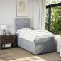 Preview: Boxspringbett mit Matratze Hellgrau 80x200 cm Stoff