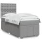 Preview: ARDEBO.de - Boxspringbett mit Matratze Hellgrau 80x200 cm Stoff