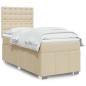 Preview: ARDEBO.de - Boxspringbett mit Matratze Creme 80x200 cm Stoff