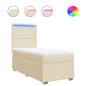Preview: Boxspringbett mit Matratze Creme 90x190 cm Stoff