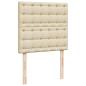 Preview: ARDEBO.de - Boxspringbett mit Matratze Creme 90x190 cm Stoff