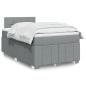 Preview: ARDEBO.de - Boxspringbett mit Matratze Hellgrau 120x190 cm Stoff