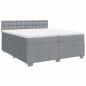 Preview: Boxspringbett mit Matratze Hellgrau 200x200 cm Stoff