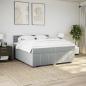 Preview: Boxspringbett mit Matratze Hellgrau 200x200 cm Stoff