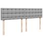 Preview: Boxspringbett mit Matratze Hellgrau 200x200 cm Stoff