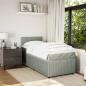 Preview: Boxspringbett mit Matratze Hellgrau 90x200 cm Samt