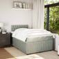 Preview: Boxspringbett mit Matratze Hellgrau 120x190 cm Samt