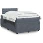 Preview: ARDEBO.de - Boxspringbett mit Matratze Dunkelgrau 120x190 cm Samt
