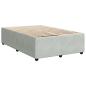 Preview: ARDEBO.de - Boxspringbett mit Matratze Hellgrau 120x200 cm Samt