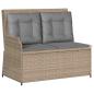 Preview: Gartenbank Verstellbar mit Kissen Beige Poly Rattan