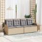 Preview: Gartenbank Verstellbar mit Kissen Beige Poly Rattan