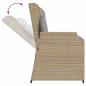 Preview: Gartenbank Verstellbar mit Kissen Beige Poly Rattan