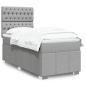 Preview: ARDEBO.de - Boxspringbett mit Matratze Hellgrau 80x200 cm Stoff