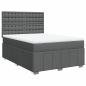 Preview: Boxspringbett mit Matratze Dunkelgrau 140x190 cm Stoff