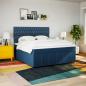 Preview: ARDEBO.de - Boxspringbett mit Matratze Blau 200x200 cm Stoff