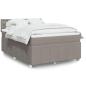Preview: ARDEBO.de - Boxspringbett mit Matratze Taupe 140x200 cm Stoff