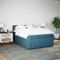 Preview: Boxspringbett mit Matratze Blau 140x200 cm Samt