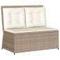 Preview: Gartenbank Verstellbar mit Kissen Beige Poly Rattan