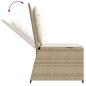 Preview: Gartenbank Verstellbar mit Kissen Beige Poly Rattan