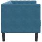 Preview: Chesterfield-Sofa mit Nackenrollen 3-Sitzer Blau Samt