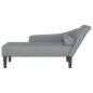 Preview: Chaiselongue mit Kissen Hellgrau Stoff