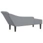Preview: Chaiselongue mit Kissen Hellgrau Stoff