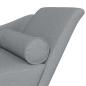 Preview: Chaiselongue mit Kissen Hellgrau Stoff