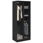 Preview: ARDEBO.de - Kleiderschrank Schwarz 80x50x200 cm Holzwerkstoff