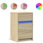 Preview: Nachttisch mit LED-Leuchten Sonoma Eiche Holzwerkstoff