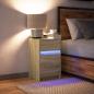 Preview: Nachttisch mit LED-Leuchten Sonoma Eiche Holzwerkstoff