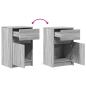 Preview: Nachttische mit LED-Leuchten 2 Stk. Grau Sonoma Holzwerkstoff