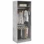 Preview: ARDEBO.de - Kleiderschrank Betongrau 80x50x200 cm Holzwerkstoff