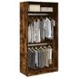 Preview: ARDEBO.de - Kleiderschrank Räuchereiche 100x50x200 cm Holzwerkstoff