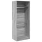 Preview: Kleiderschrank Grau Sonoma 80x50x200 cm Holzwerkstoff