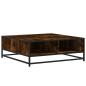 Preview: Couchtisch Räuchereiche 80x80x30 cm Holzwerkstoff und Metall