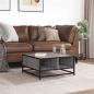 Preview: Couchtisch Grau Sonoma 60,5x60,5x30 cm Holzwerkstoff und Metall