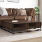Preview: ARDEBO.de - Couchtisch Braun Eichen-Optik 100x100x30cm Holzwerkstoff Metall