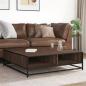 Preview: Couchtisch Braun Eichen-Optik 100x100x30cm Holzwerkstoff Metall
