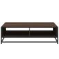 Preview: Couchtisch Braun Eichen-Optik 100x100x30cm Holzwerkstoff Metall