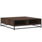 Preview: Couchtisch Braun Eichen-Optik 100x100x30cm Holzwerkstoff Metall