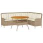 Preview: 2-tlg. Garten-Sofagarnitur mit Kissen Beige Poly Rattan