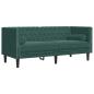 Preview: 2-tlg. Chesterfield-Sofa-Set mit Nackenrollen Dunkelgrün Samt