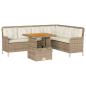 Preview: 2-tlg. Garten-Sofagarnitur mit Kissen Beige Poly Rattan