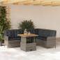 Preview: ARDEBO.de - 2-tlg. Garten-Sofagarnitur mit Auflagen Poly Rattan Grau