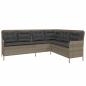 Preview: 2-tlg. Garten-Sofagarnitur mit Auflagen Poly Rattan Grau
