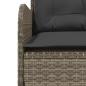 Preview: 2-tlg. Garten-Sofagarnitur mit Auflagen Poly Rattan Grau