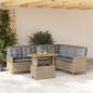 Preview: ARDEBO.de - 2-tlg. Garten-Sofagarnitur mit Kissen Beige Poly Rattan