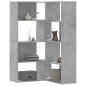 Preview: ARDEBO.de - Eck-Bücherregal 4 Böden Betongrau 85x85x140 cm Holzwerkstoff